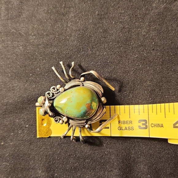 NWOT Marc Begay SS Masterpiece Carico Lake Turquoise Spider Pendant/Brooch - Picture 9 of 10
